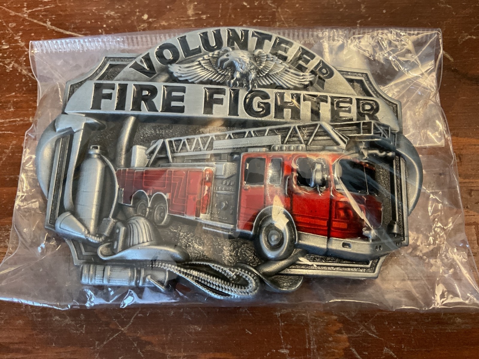 Volunteer Fire Fighter Firemen Belt Buckle Metal – New In Package