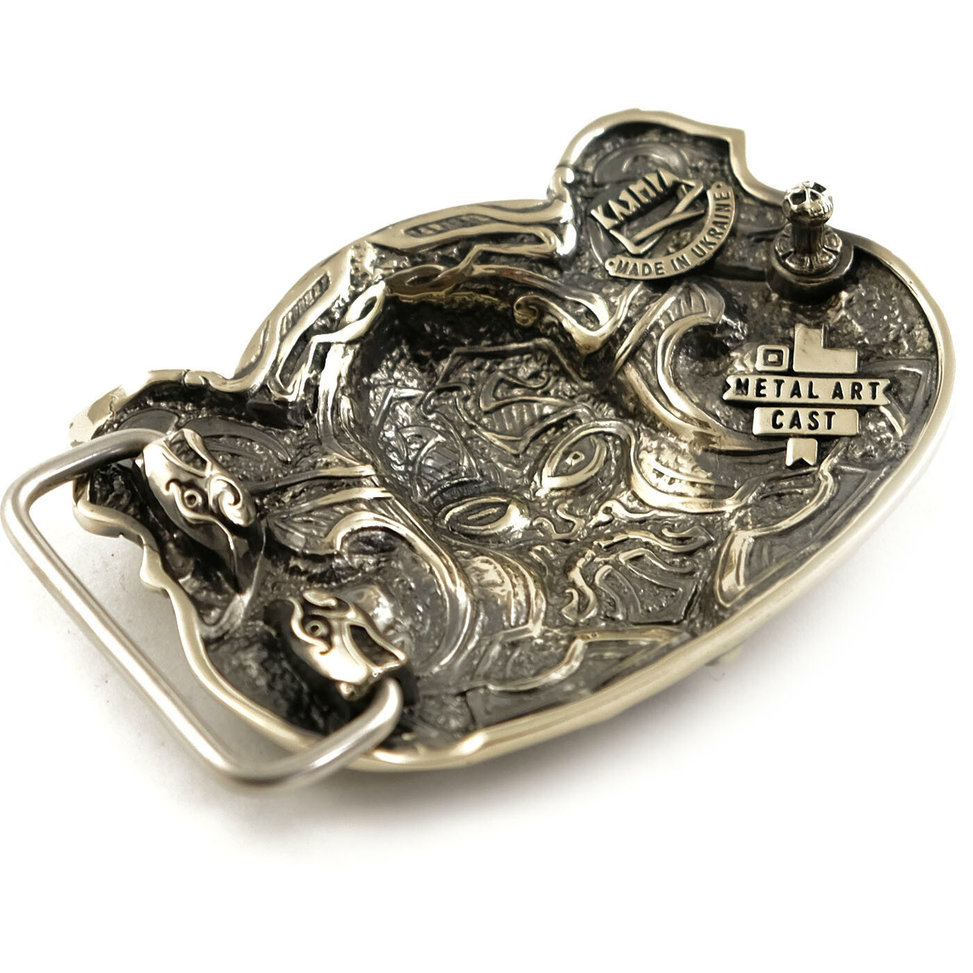 German silver belt buckle  » Viking »; Scandinavian german silver warrior buckle