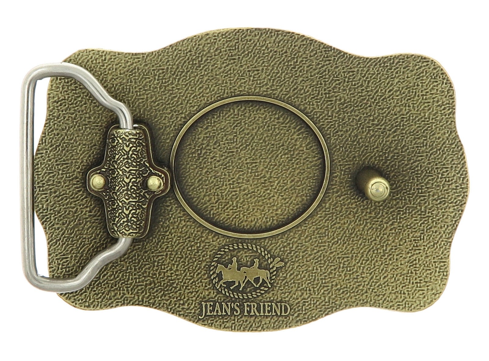 Bronze Plated Western Flower Pattern Rectangle Belt Buckle