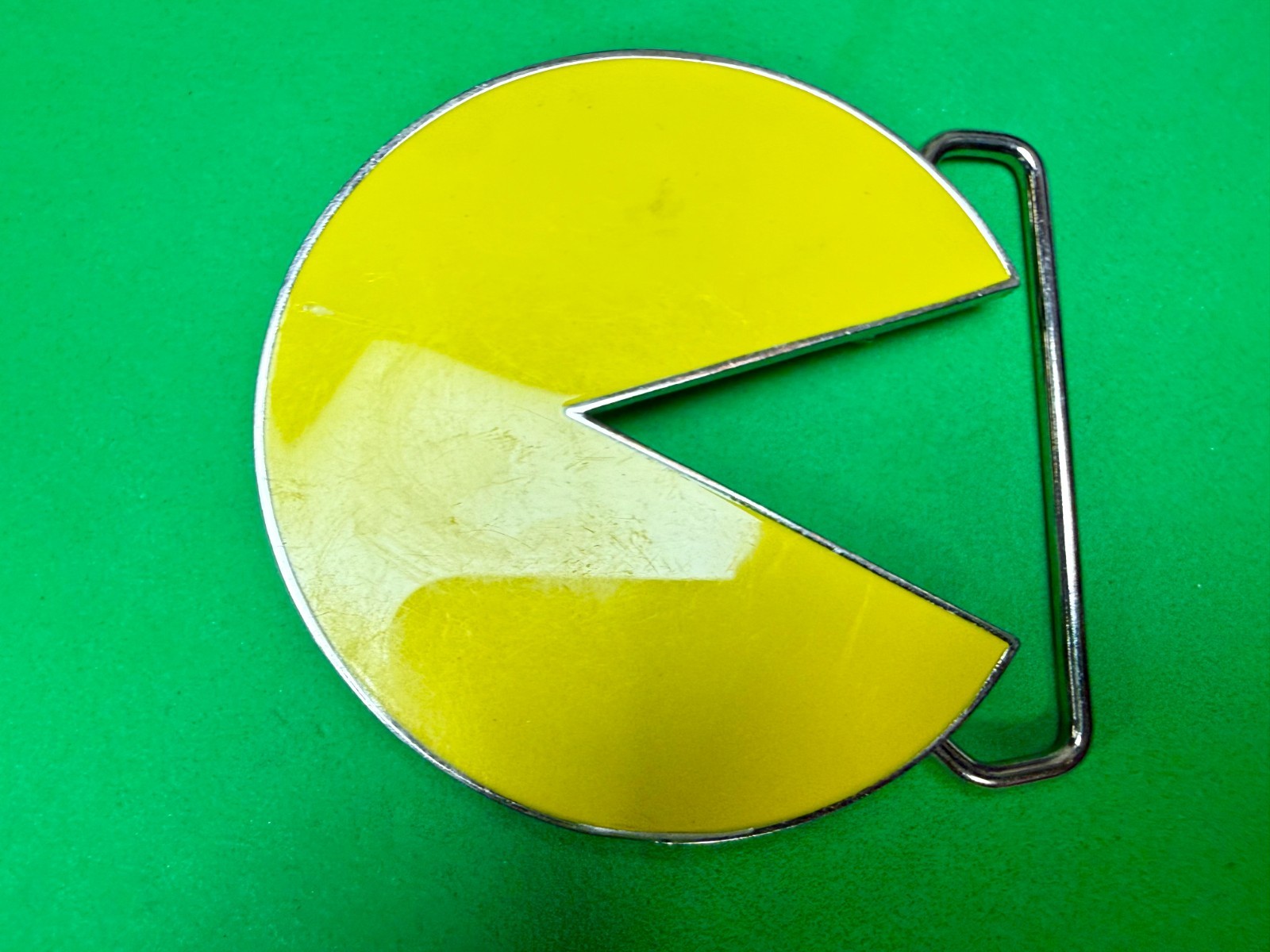 Pacman Maze Arcade Video Game Yellow Enameled 2010 by Namco Bandai Belt Buckle