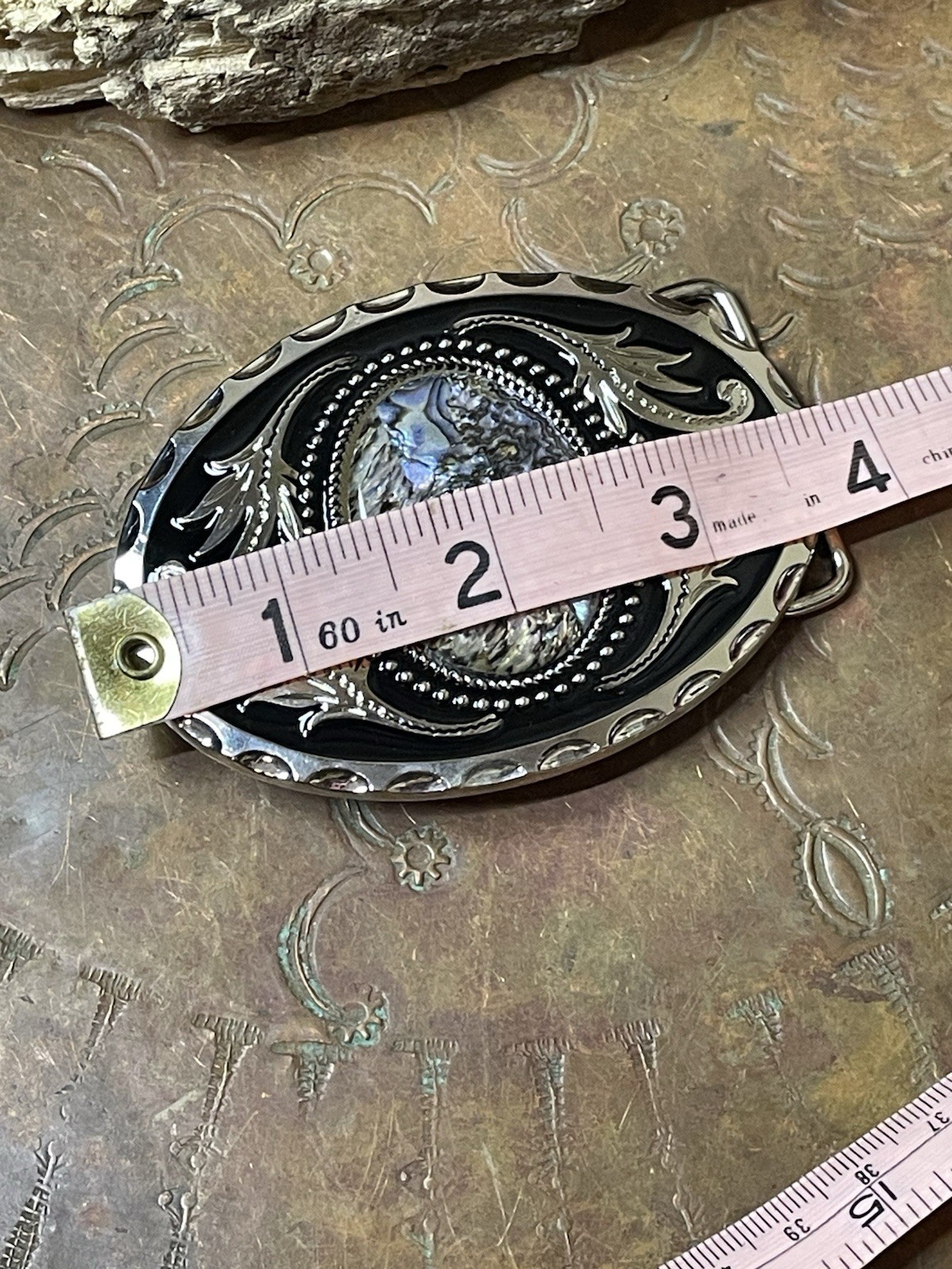 Abalone Xmas WESTERN SILVER BELT ADJUSTABLE BUCKLE MEN WOMEN UNIQUE VALENTINE
