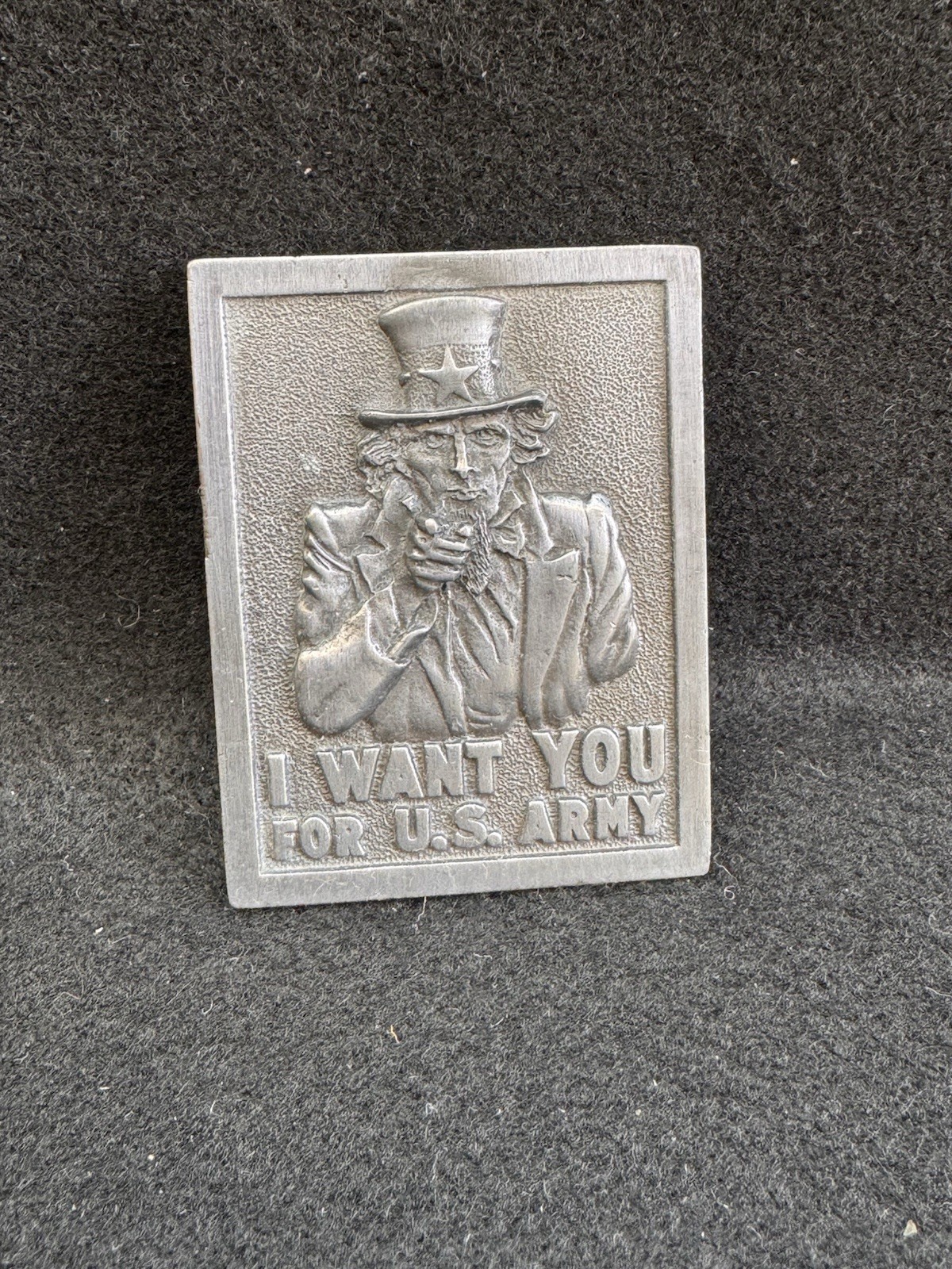 Uncle Sam Vintage Belt Buckle 1970&rsquo;s U.S. Army Military Propaganda I Want You