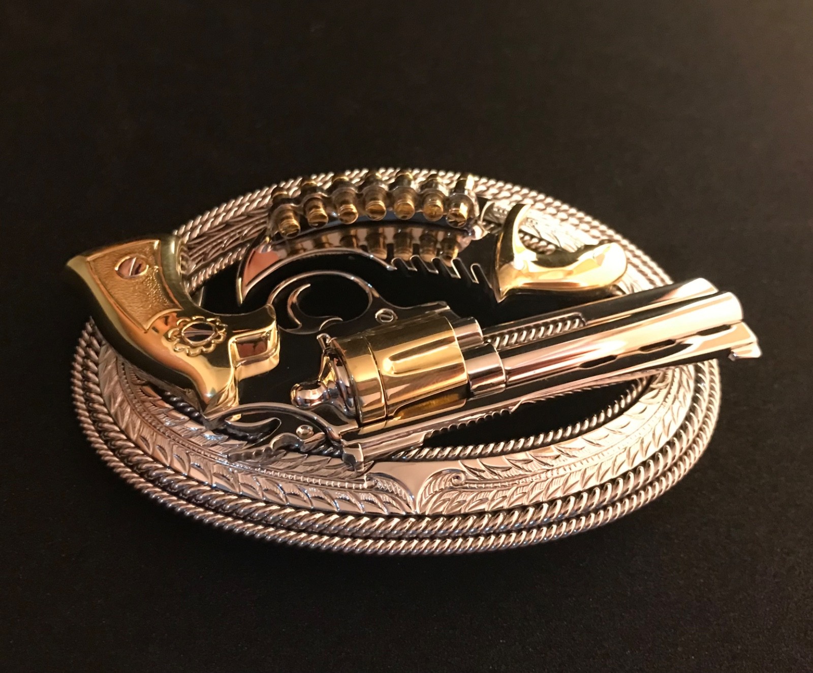 (MADE BY ORDER) BUCKLE HANDMADE STAINLESS STEEL WESTERN STYLE GUN PYTHON #3