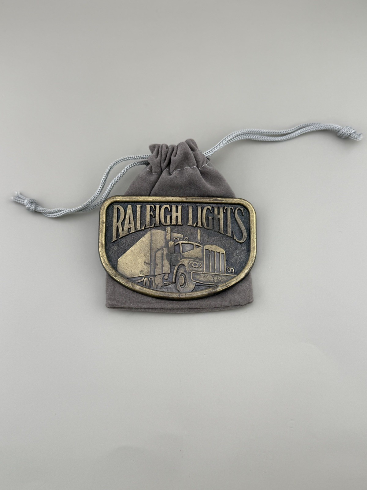 Raleigh Lights Trucker Belt Buckle Semi Truck Big Rig Hauler Transport