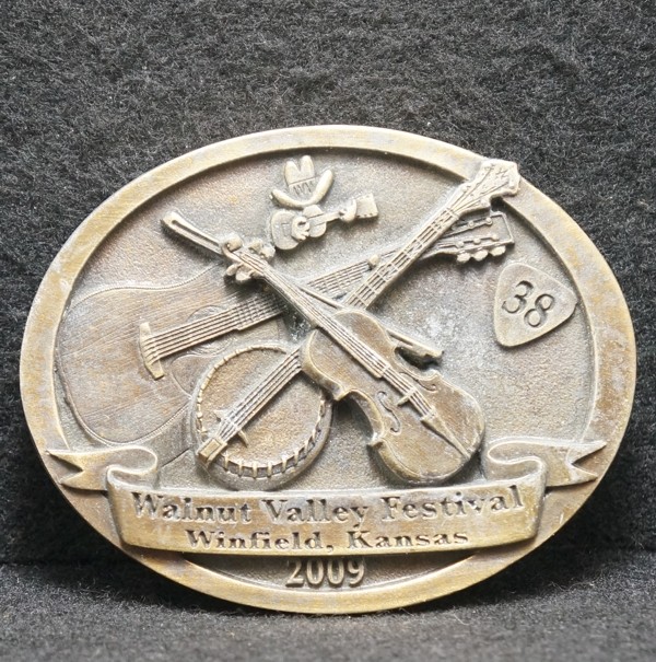 WJ15155 VINTAGE 2009 **WALNUT VALLEY FESTIVAL** BLUEGRASS MUSIC MENS BELT BUCKLE