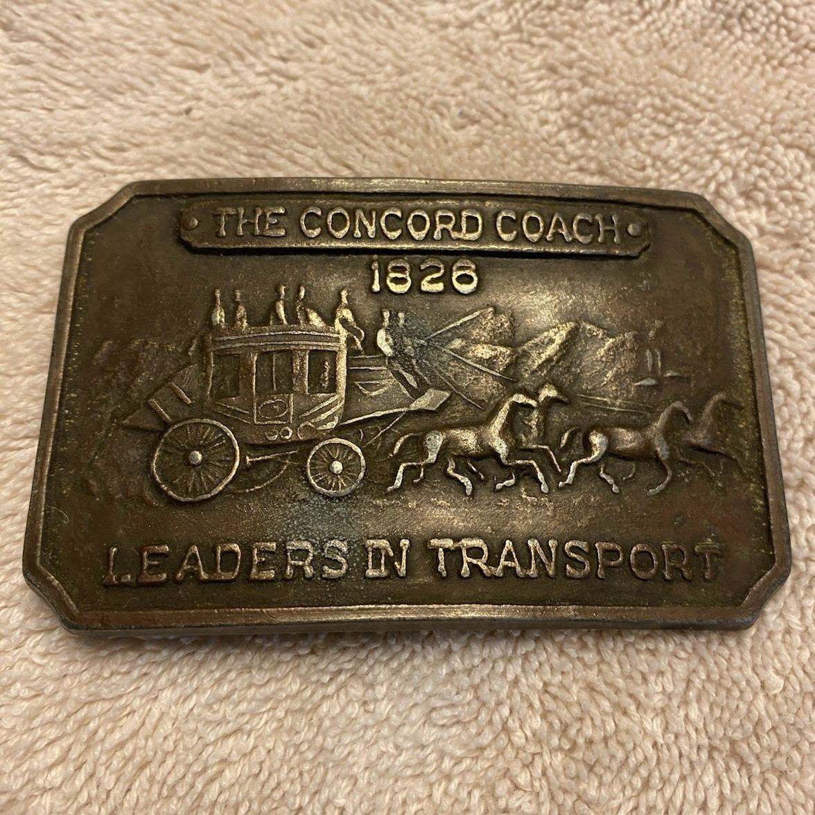 Men&rsquo;s Bronze Metal Western Stagecoach Horse Belt Buckle 1826 2 slight wear spots