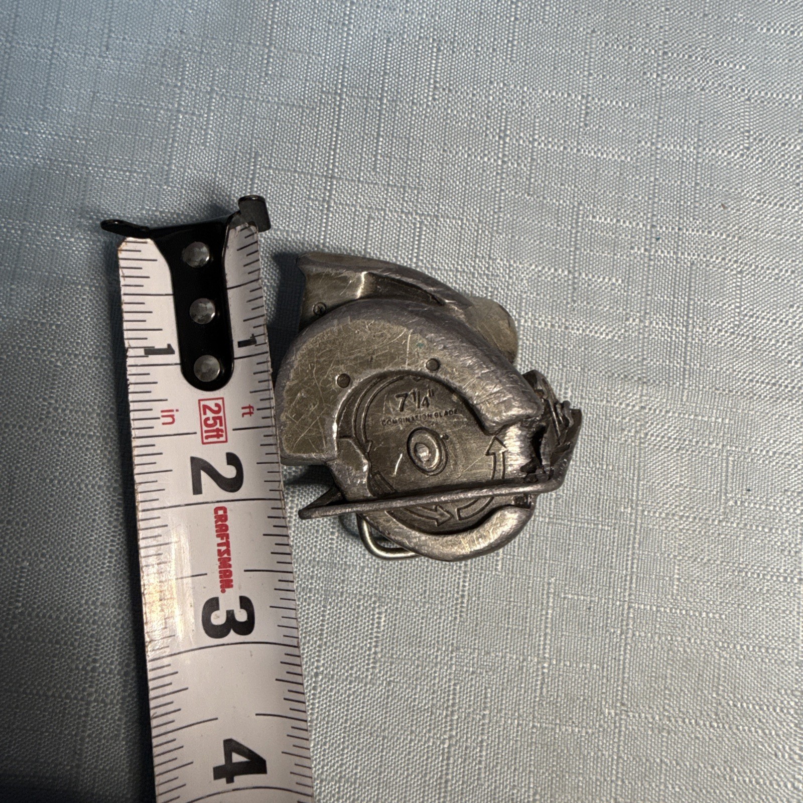 Carpenter Circular Saw Belt Buckle – Bergamont Brass Works 1979 Made in the USA