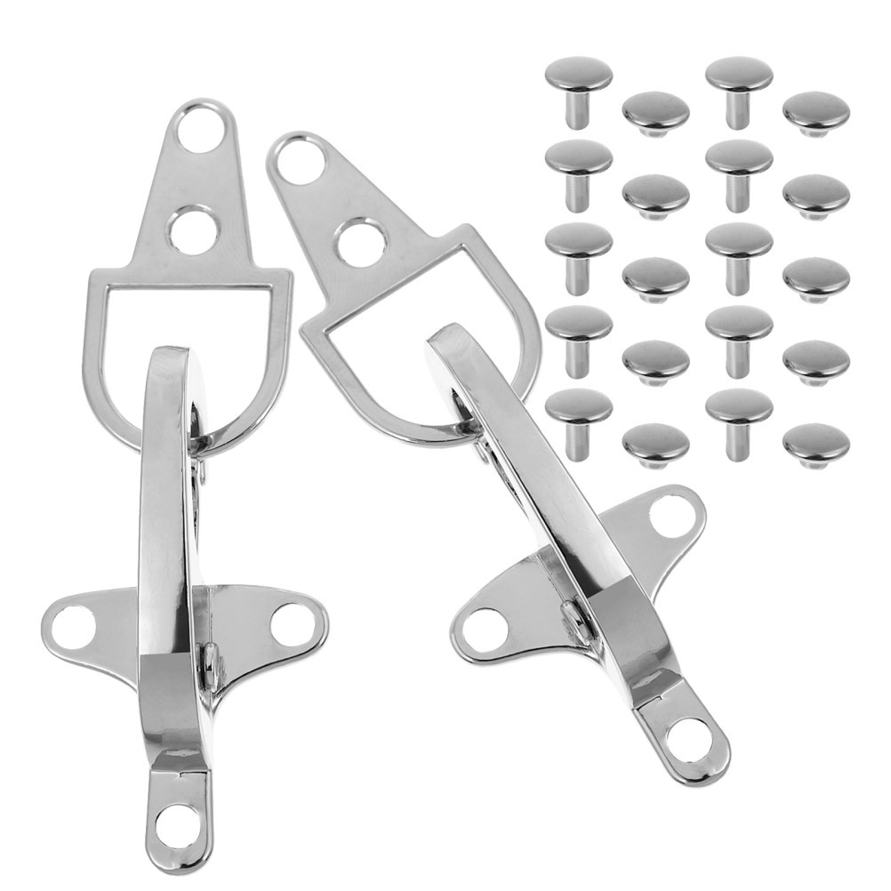 1 Pair Zinc Alloy Metal Belt Buckles Durable Silver Decorative Connectors