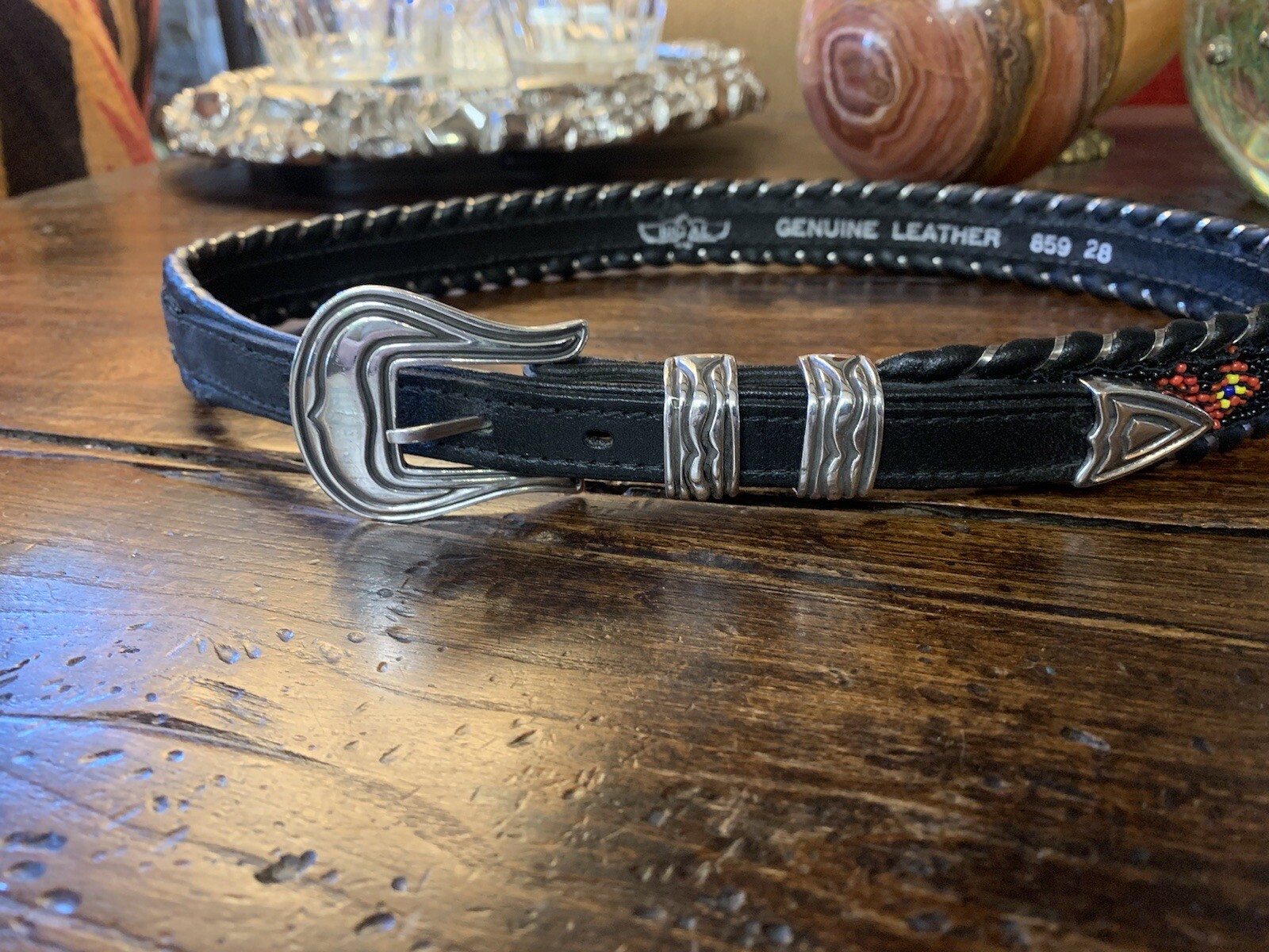 Chacon James Reid style Sterling Silver Belt Buckle Set Nu Belt 27-29-1.25/.75✅
