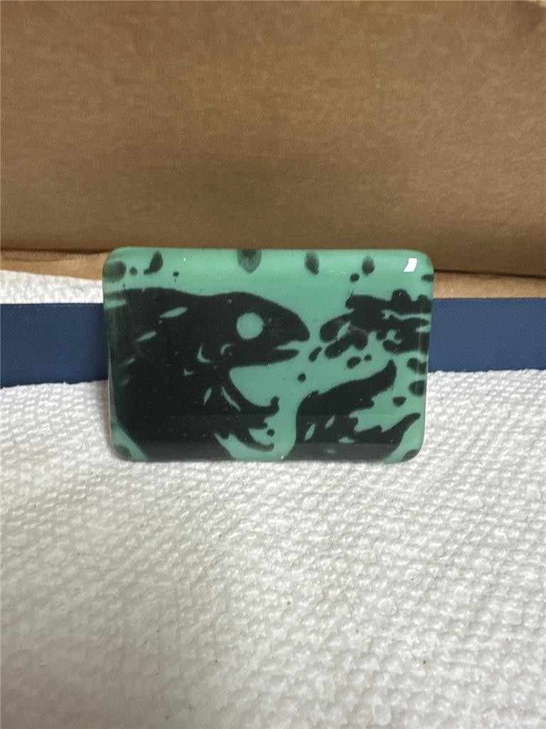 Vintage Green and Black Fish Belt Buckle