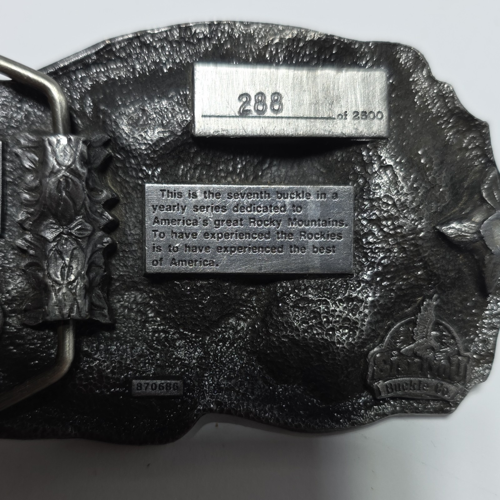 The Great American Buckle Co. Rocky Mountains Train 1988 Limited Belt Buckle