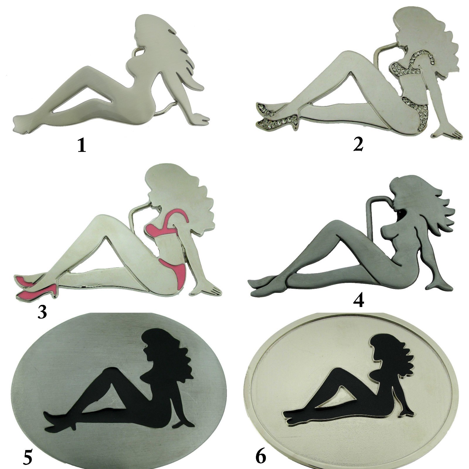 Men Women Belt Buckles Mud Flap Girl Trucker Girl Naked Lady Luck Pin Nude Biker