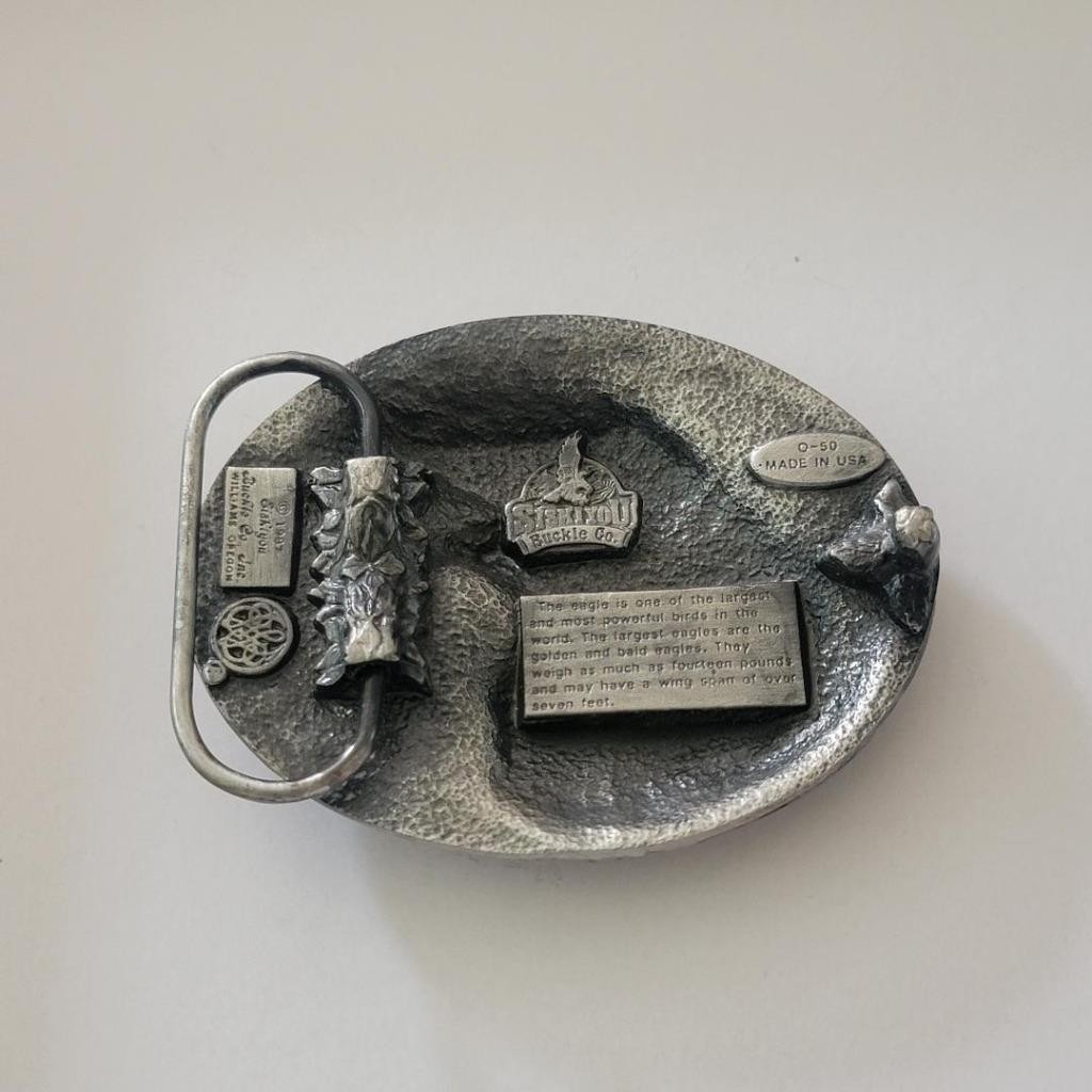 Vintage 1987 Siskiyou Pewter 3 Dimensional Eagle Belt Buckle #0-50