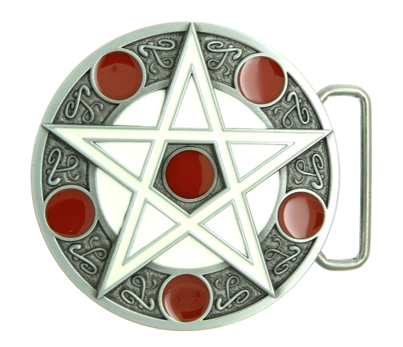 Cross Star Circle Totem Round Metal Belt Buckle