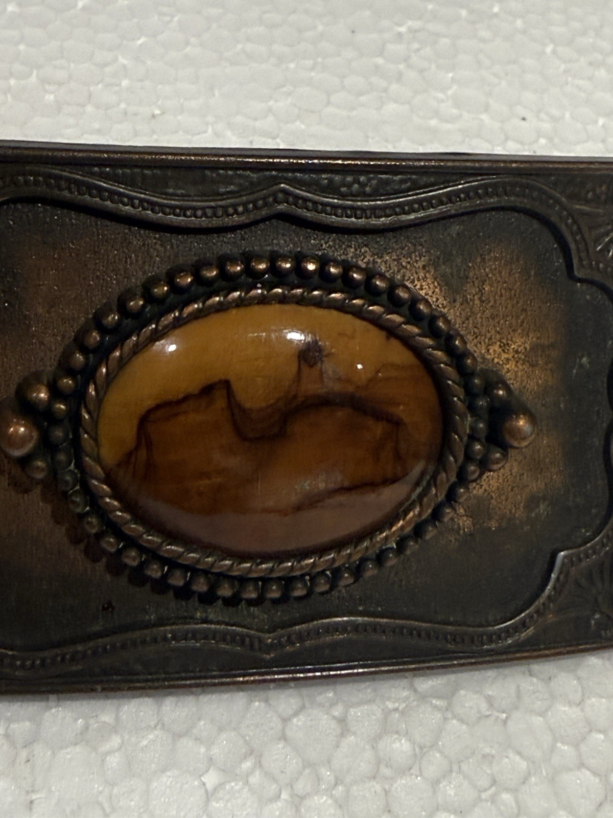 vintage PICTURE JASPER belt buckle SOUTHWESTERN native american GEMSTONE