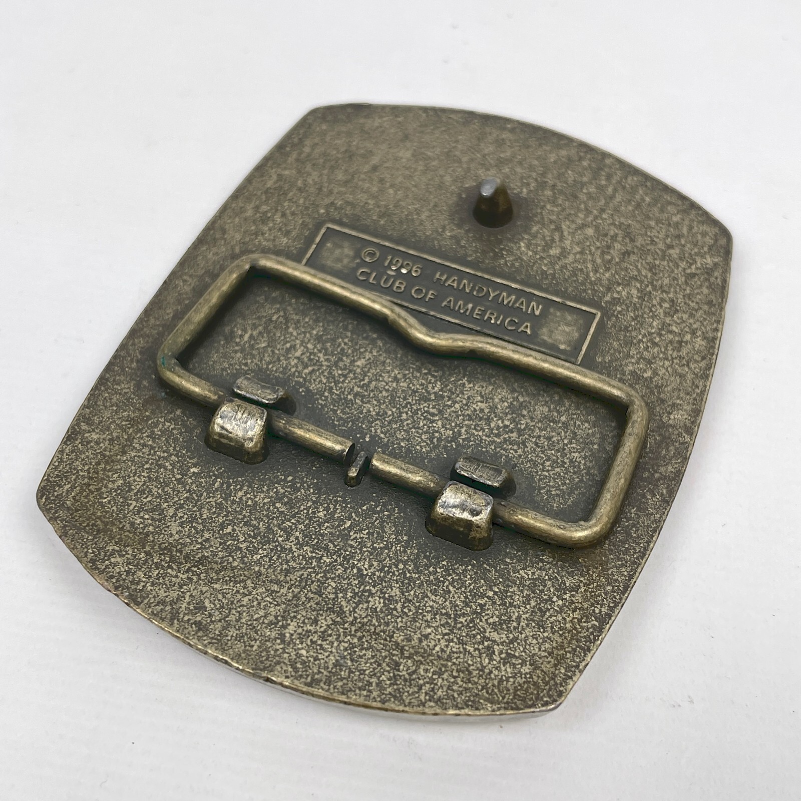 VTG 1996 Handyman Club Of America Life Member Solid Brass Belt Buckle Hammer