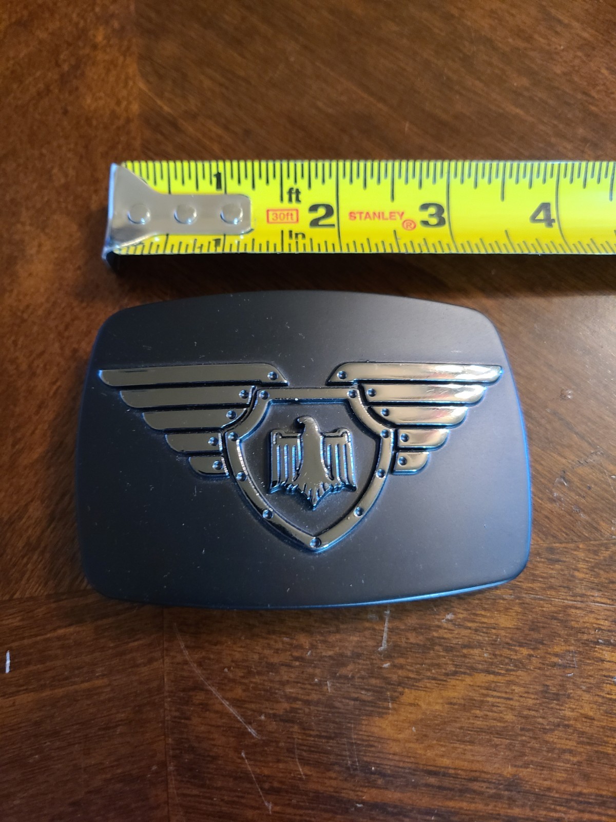 German Military Eagle Design Belt Buckle By Chrome # 6172 In Black