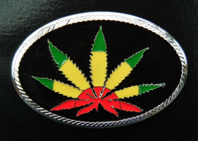 Cool Rasta Pot Leaf Marijuana Cannabis Plant Belt Buckle Cool Boucle de Ceinture