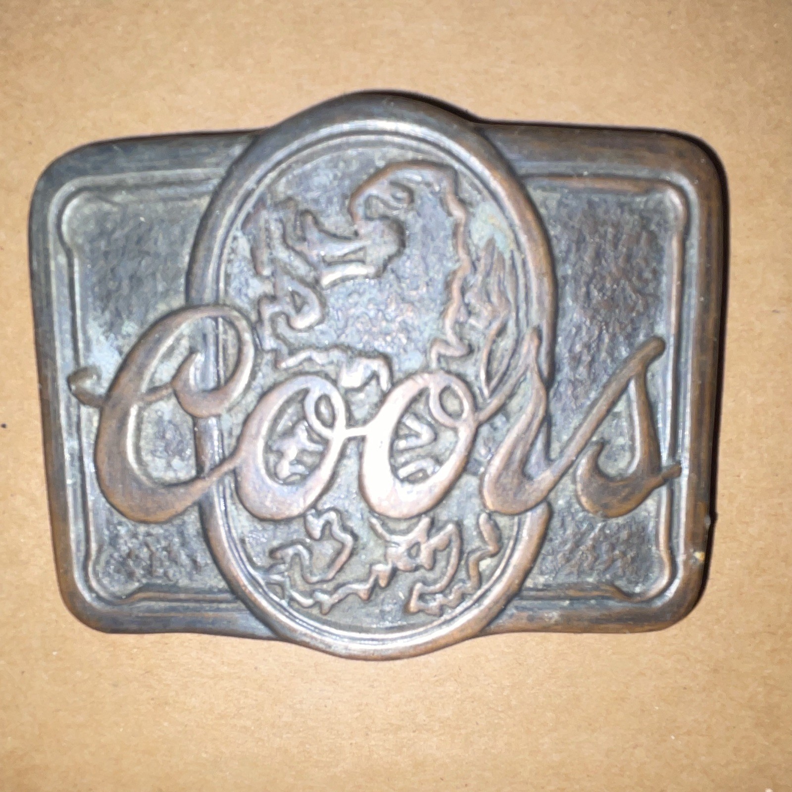 Coors Logo Silver Metal Western Belt Buckle Antique Finish Men&rsquo;s Beer Theme