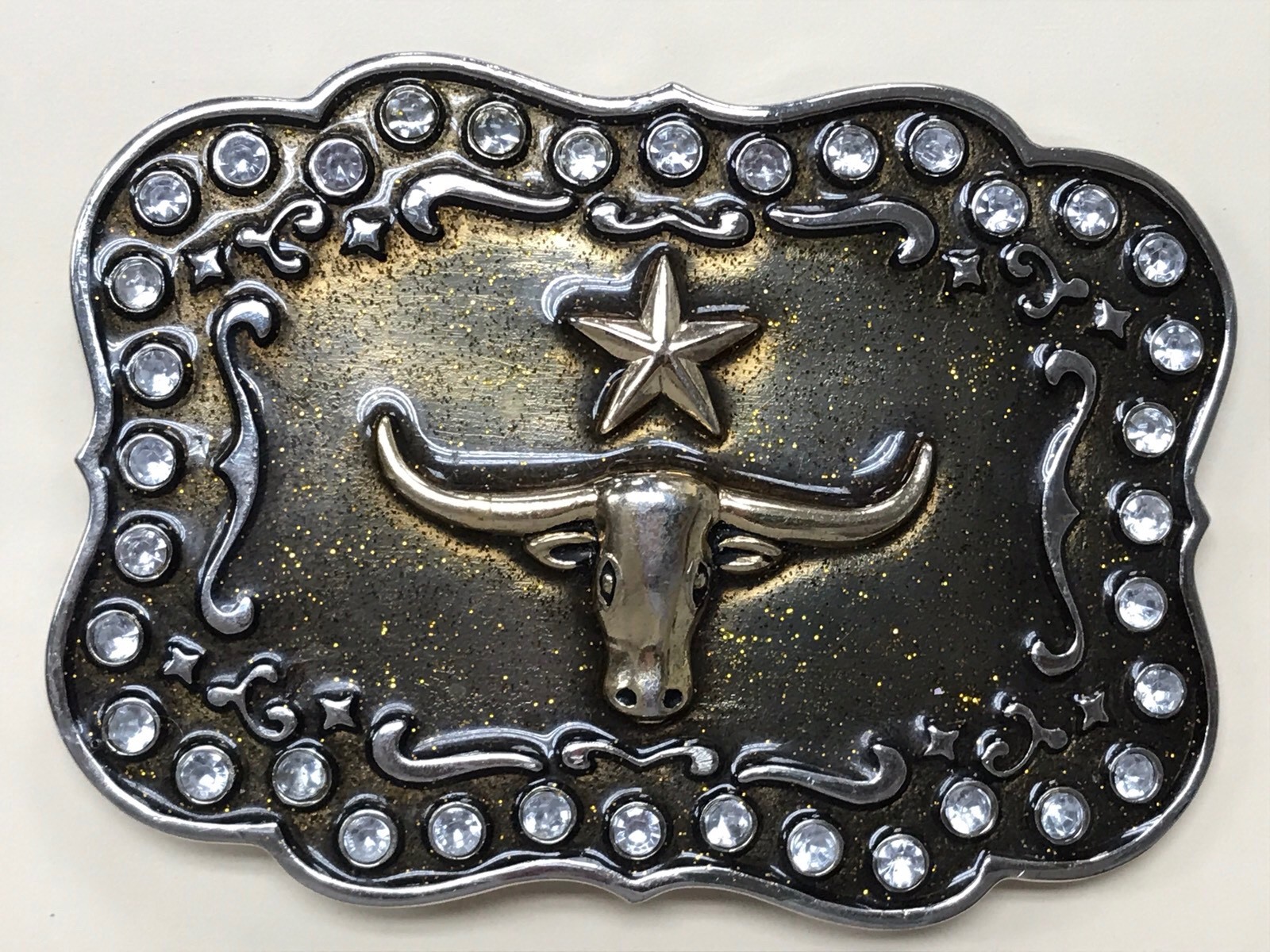 Vintage Western Belt Buckle TEXAS STEER COW SKULL Classico Italia, Cowboy!