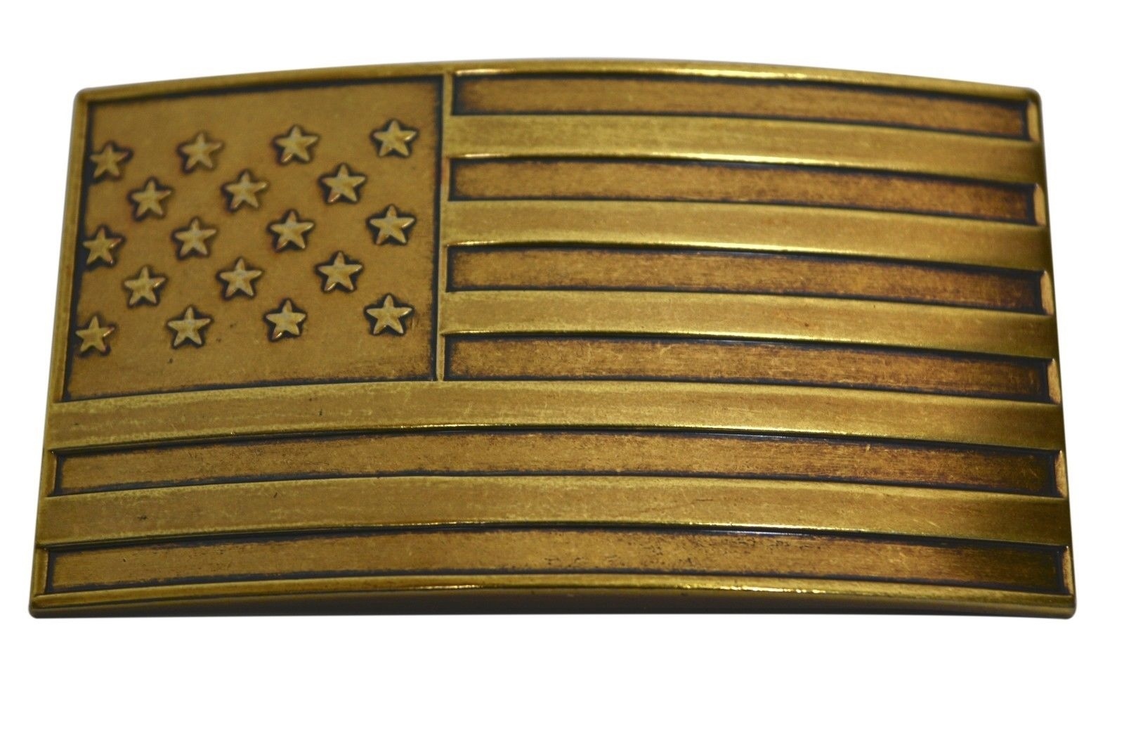 FL103 Vintage Steampunk Antique Brass Plated American USA Flag Buckle 34mm