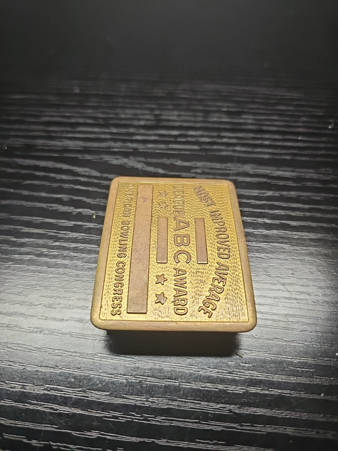 American Bowling Congress Belt Buckle Most Improved Average Award Vintage