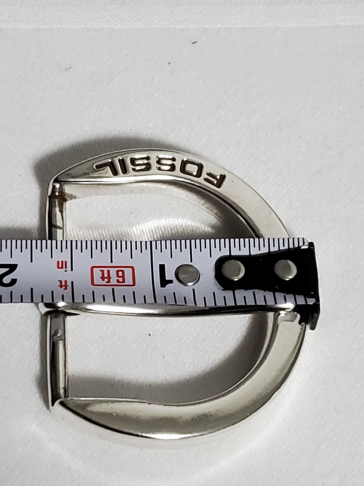 Fossil Logo Silver Tone Modern Replacement Belt Buckle 1½ »X 1½ » Pre-Owned