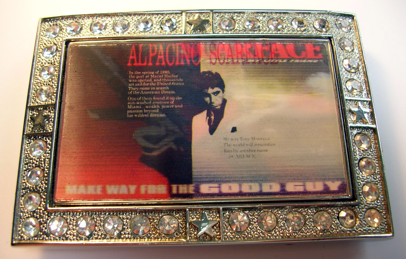 3D FLIP CHANGING PICTURE MOVING IMAGE SCARFACE MOVIE AL PACINO MOVIE BELT BUCKLE