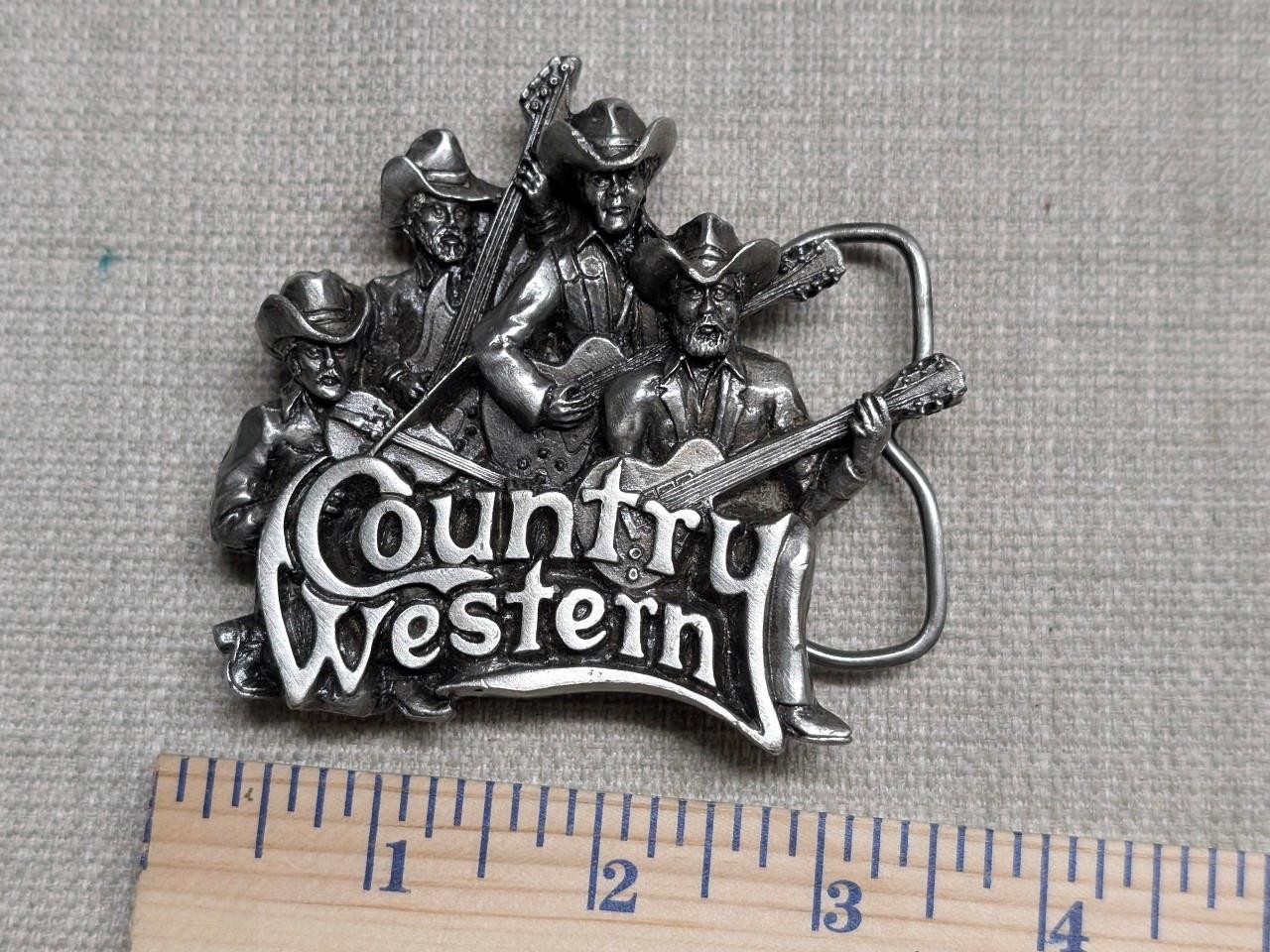 vintage COUNTRY WESTERN belt buckle MUSIC bluegrass BRASS cowboy NASHVILLE