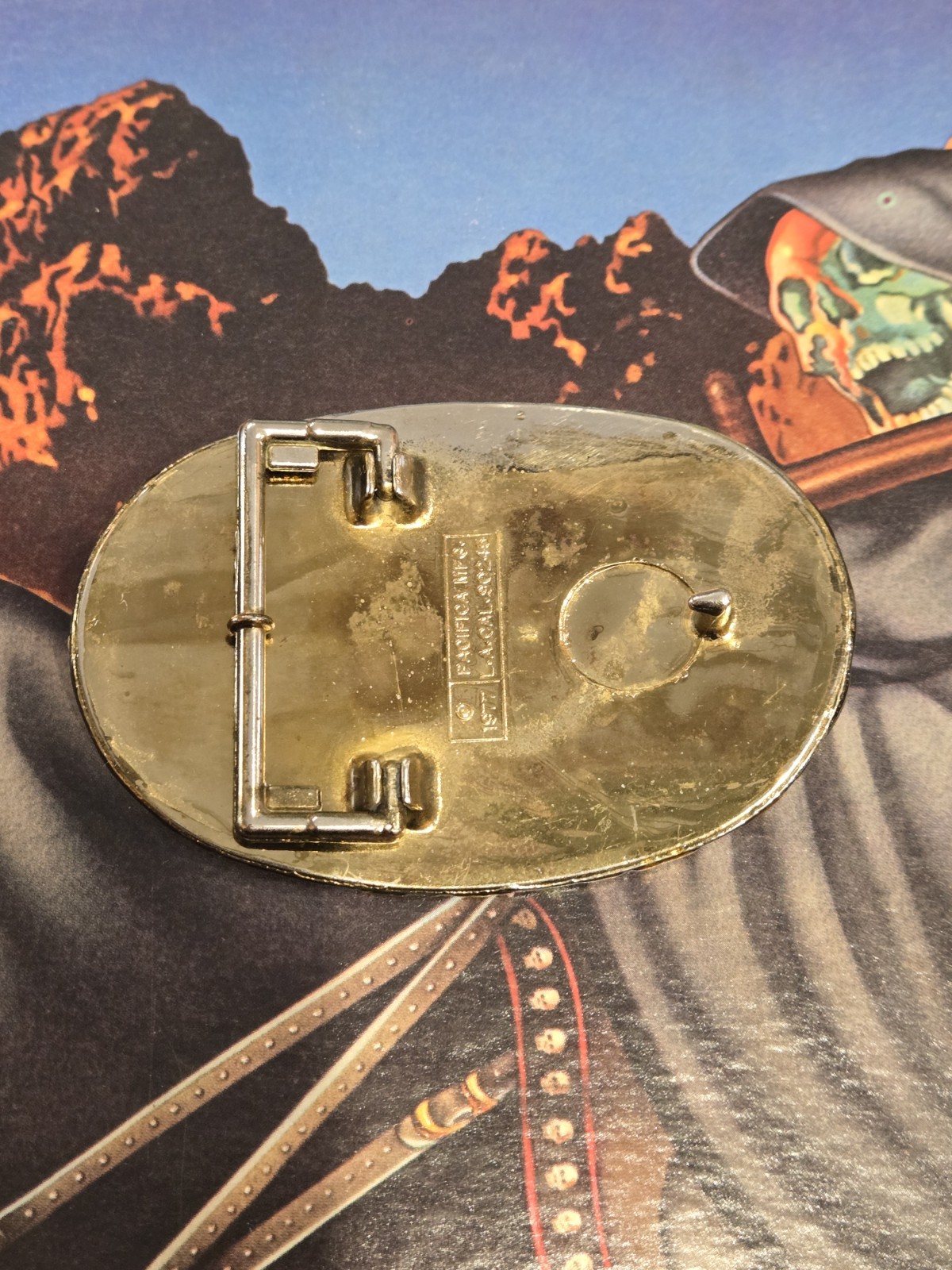 Vintage 1977 Blue Oyster Cult Belt Pacifica Mylar Belt Buckle Nice!!!