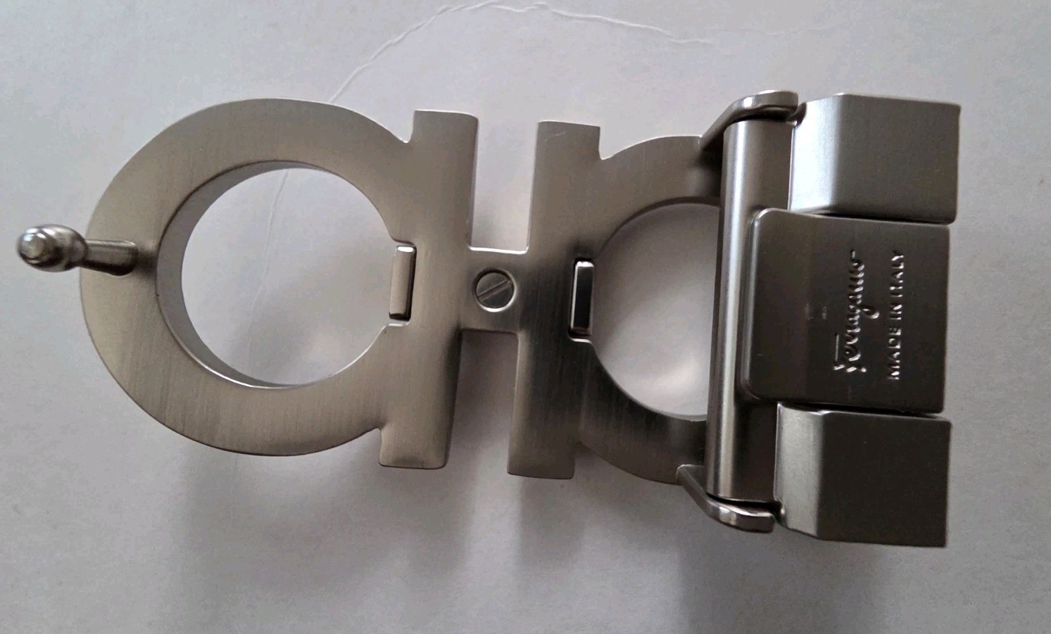 AUTH. SALVATORE FERRAGAMO SILVER GANCINI BELT BUCKLE FOR 1.3&Prime; WIDE BELT STRAP
