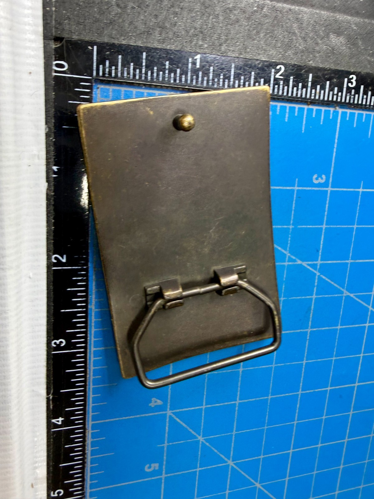 Rustic Simple Plain Textured Border Brass Tone Rectangular Belt Buckle