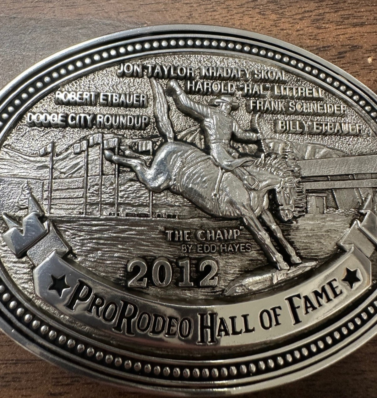 Pro Rodeo Hall of Fame Belt Buckle Montana Silversmiths Rare 2012 Brass Silver