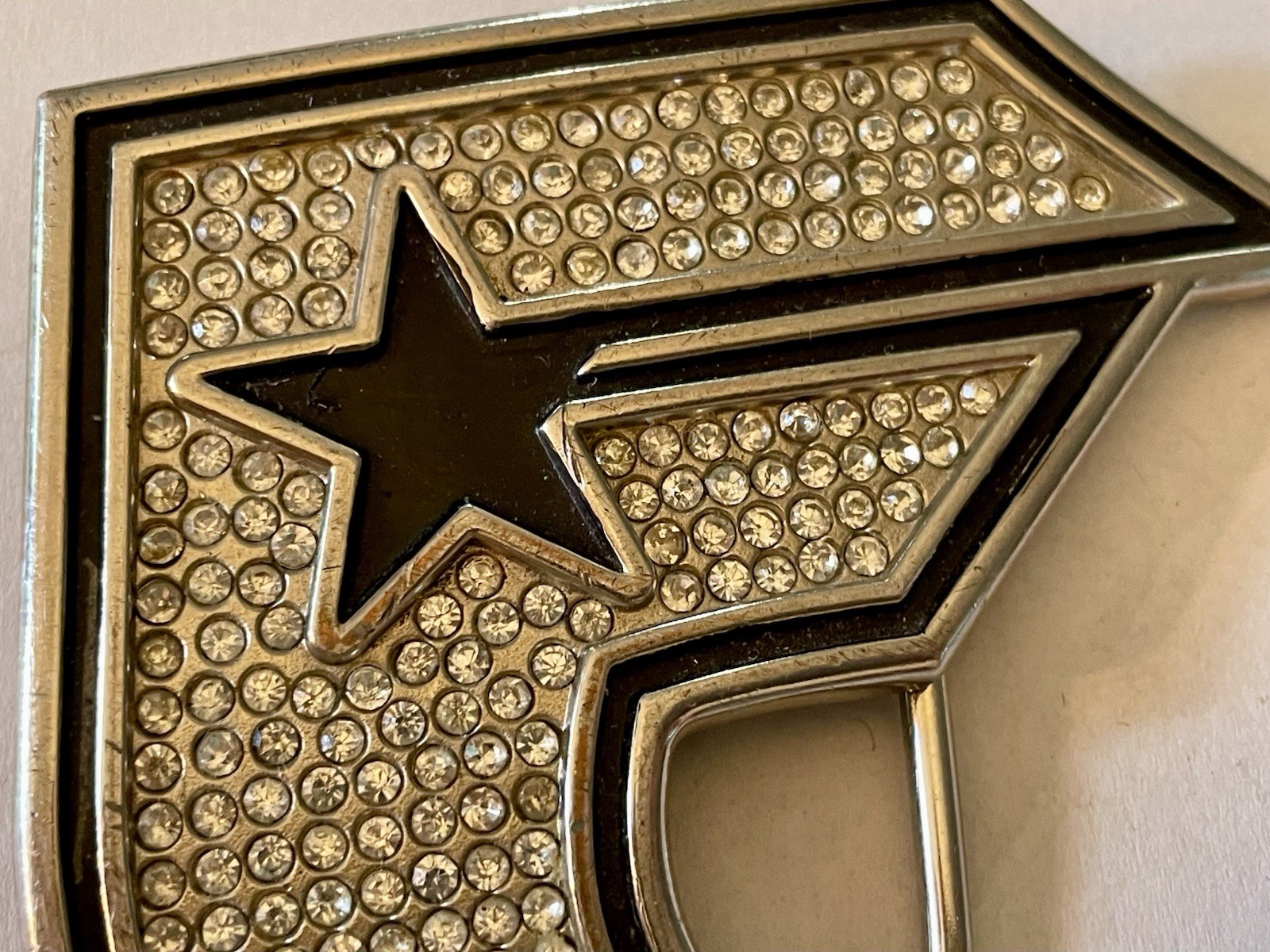 Vintage TRAVIS BARKER BLINK 182 Stars and Straps F Rhinestone Belt Buckle Punk
