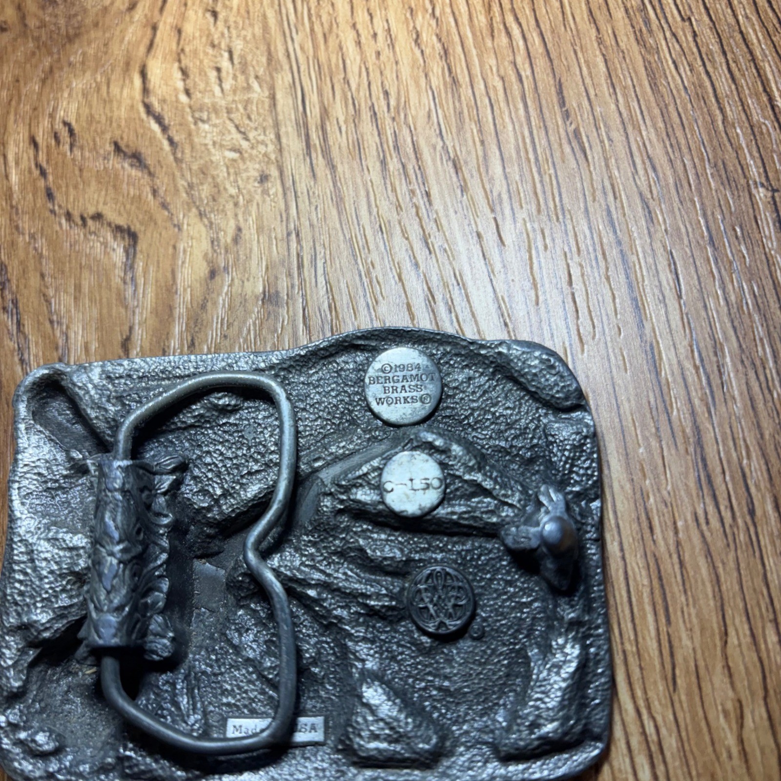 Vintage 1984 Bergamot Brass Works Country Western Music Belt Buckle USA Made