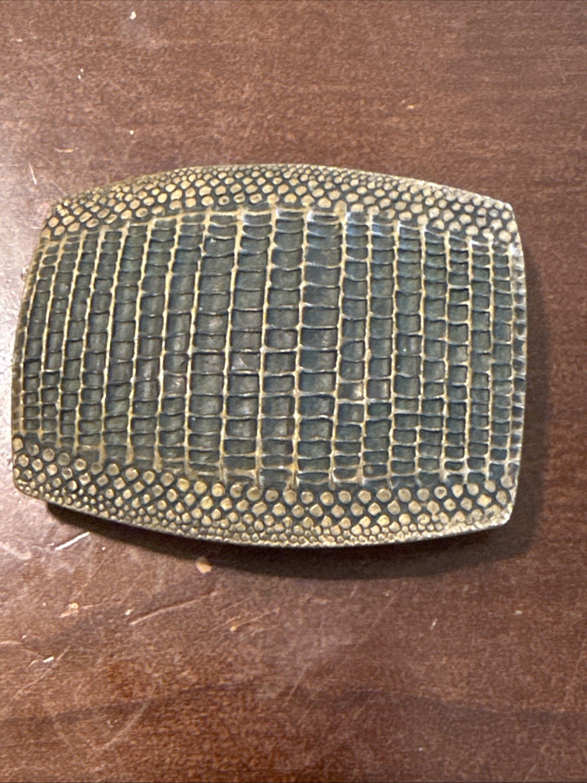RETIRED Vintage James Avery Snake Skin Textured Bronze Belt Buckle