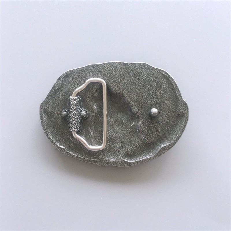 Enamel Animal Moon Wildlife Shout Wolf Oval Western Belt Buckle
