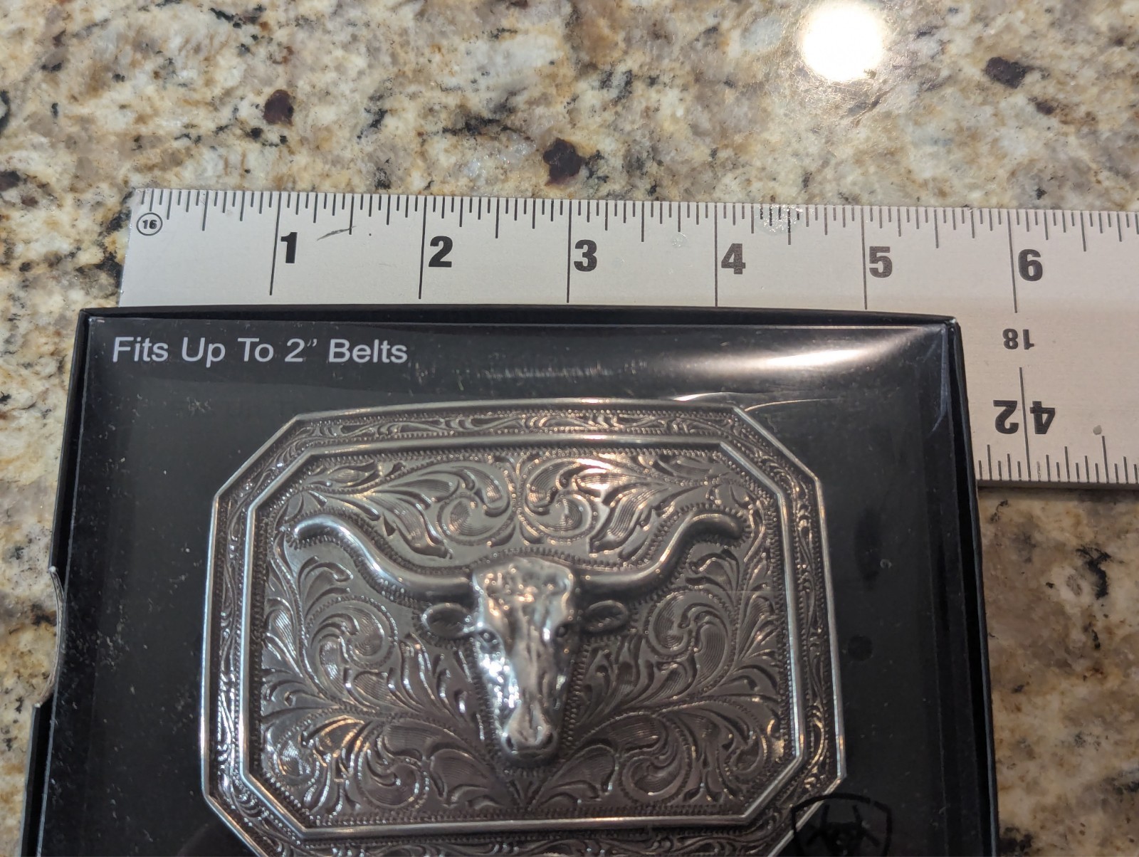 Ariat 4&Prime; Belt Buckle Longhorn A37008 Silver Metal