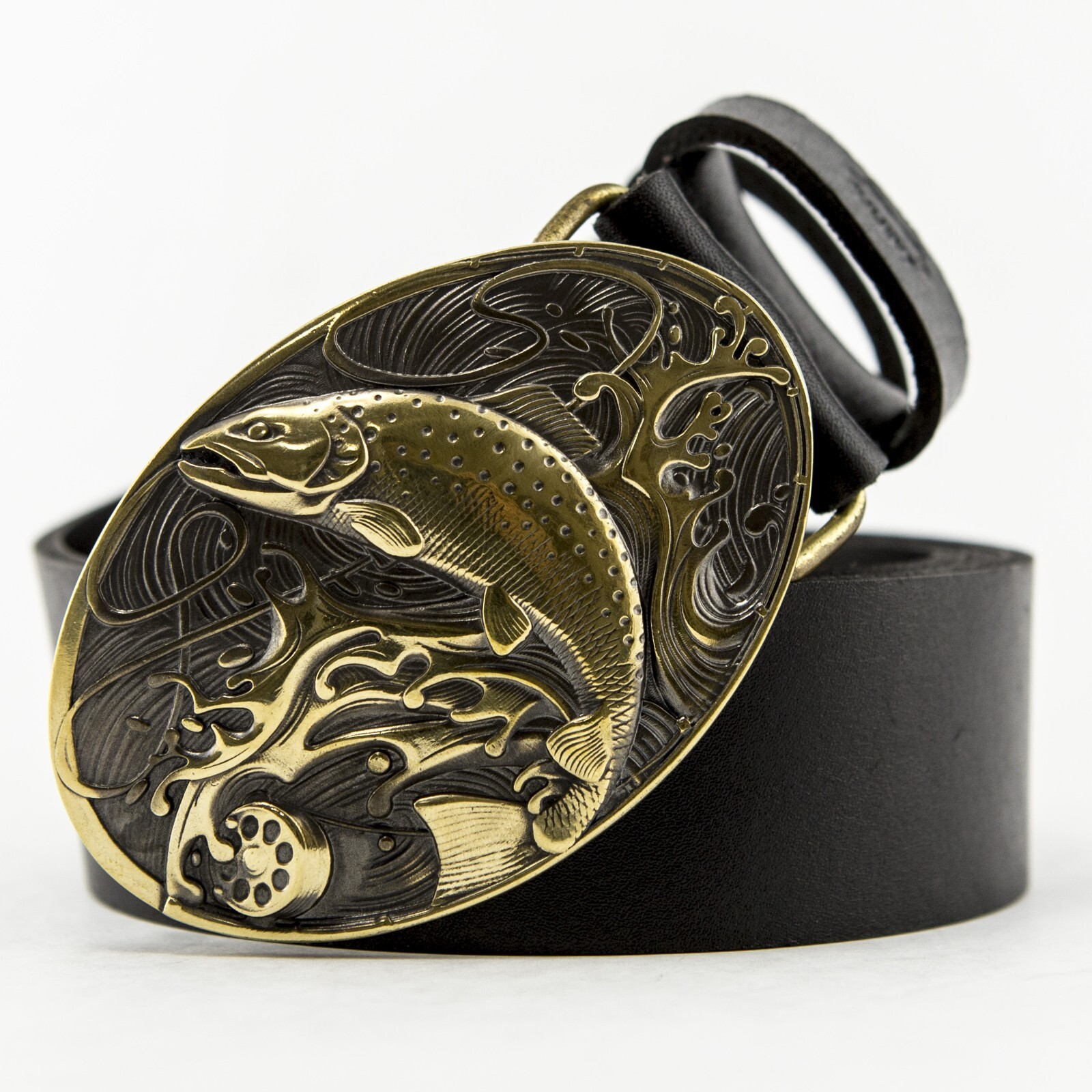 Belt buckle Trout, fisherman Salmoninae brass buckle, fisherman gift, anglers