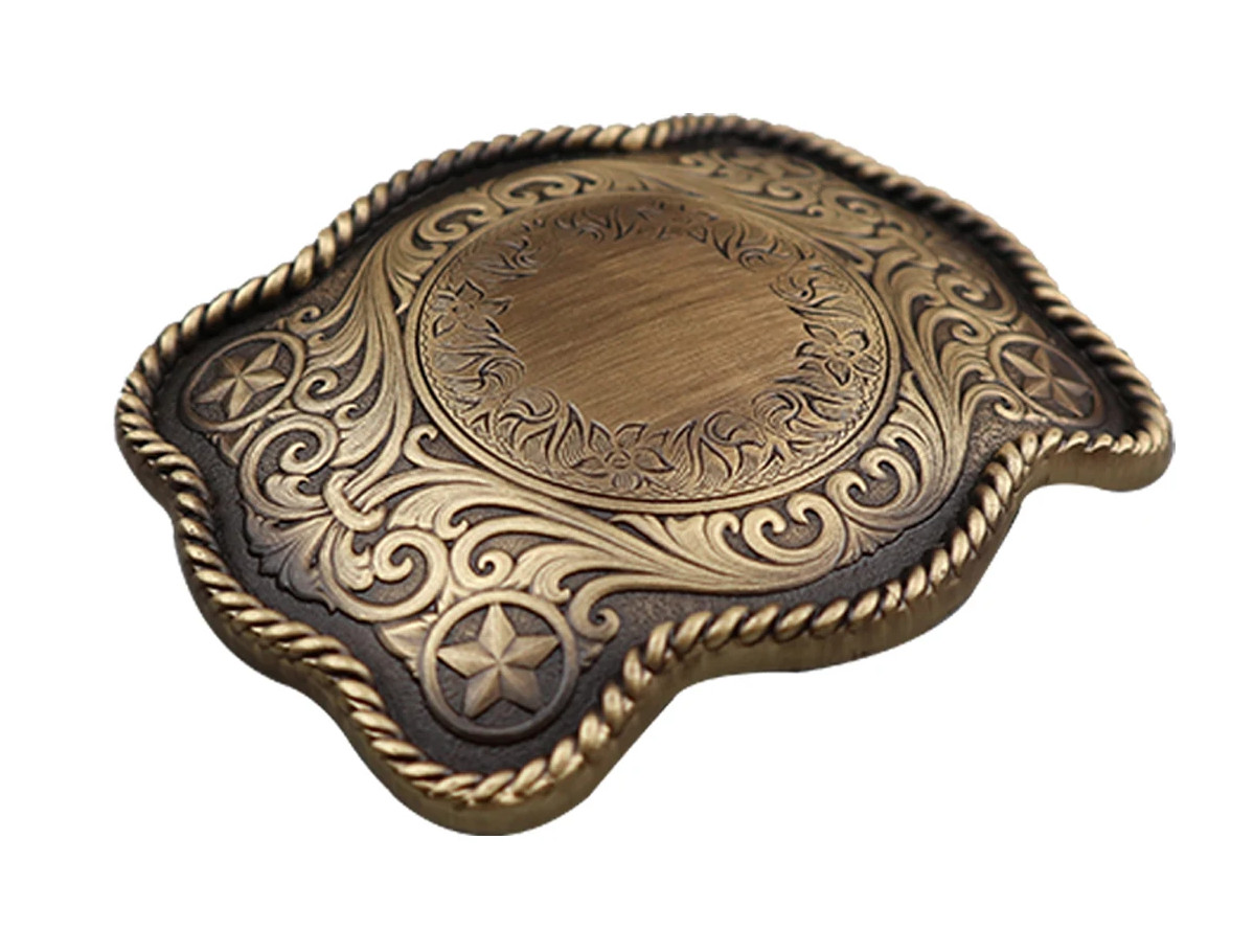 Engraved Brass Belt Buckle Custom Personalized Monogrammed Western Buckle