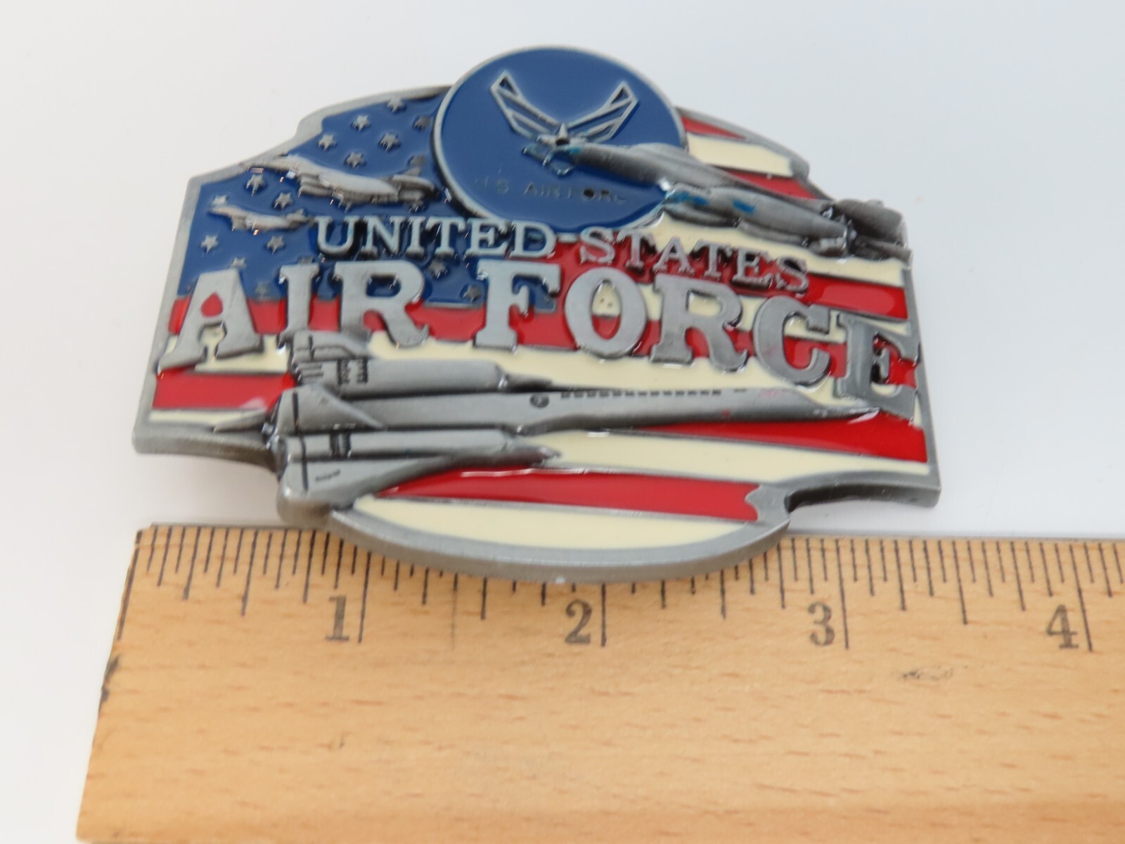US Air Force USA Flag Jets Enameled Metal Belt Buckle New