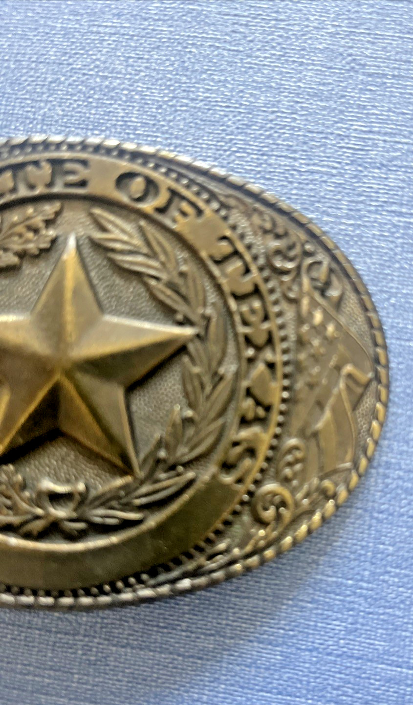 Vintage « The State Of Texas » The Great American Buckle Co. Belt