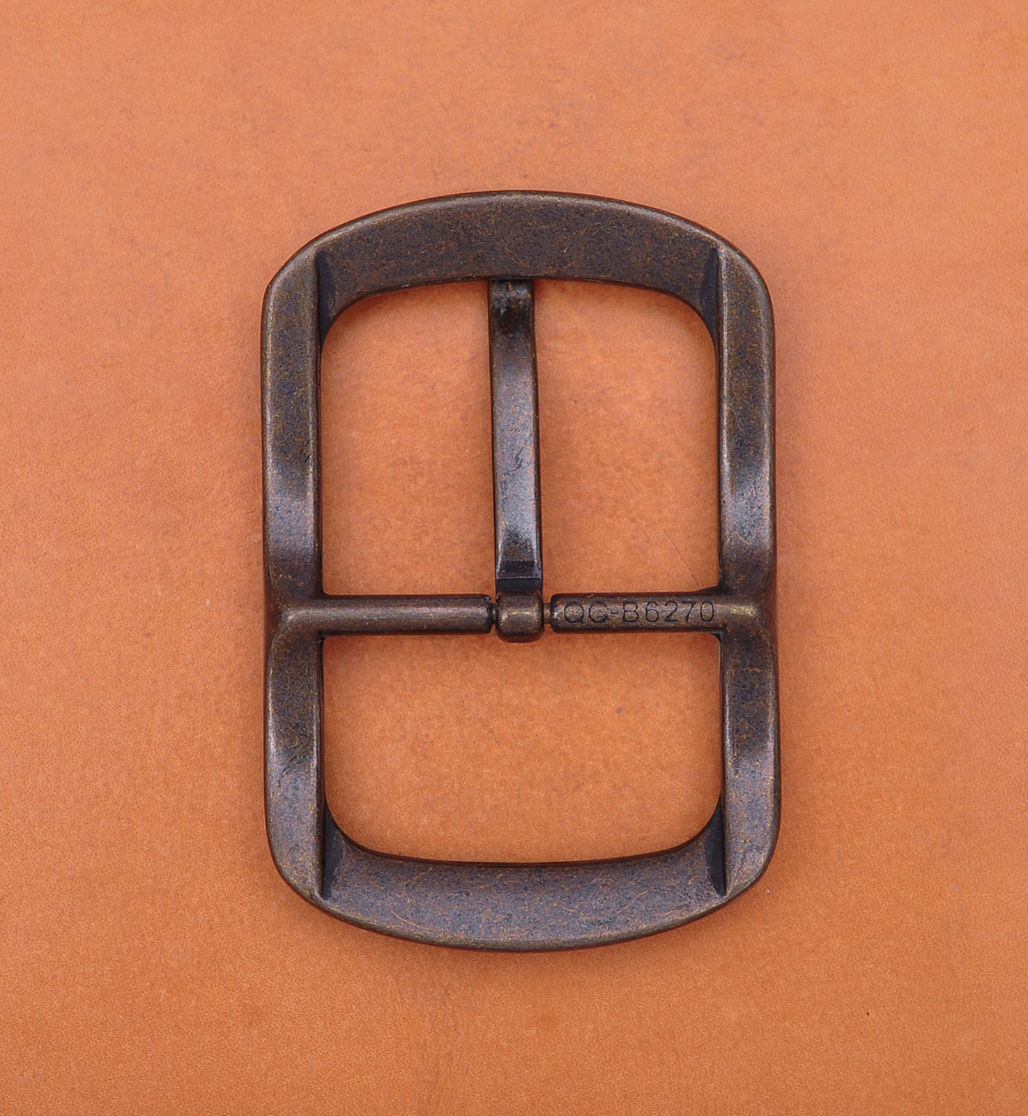 Heavy Duty Solid Antique Copper Two-Tone Center Bar Pin Belt Buckle Inner 40mm
