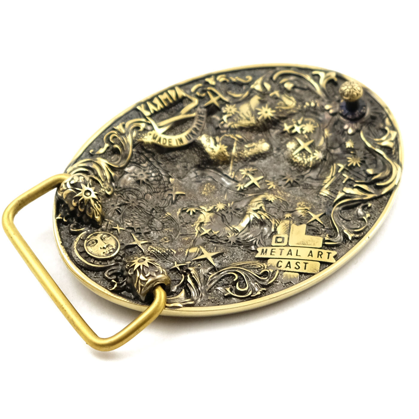 Leo belt buckle, Lion Horoscope Astrological Zodiac Sign solid brass buckle