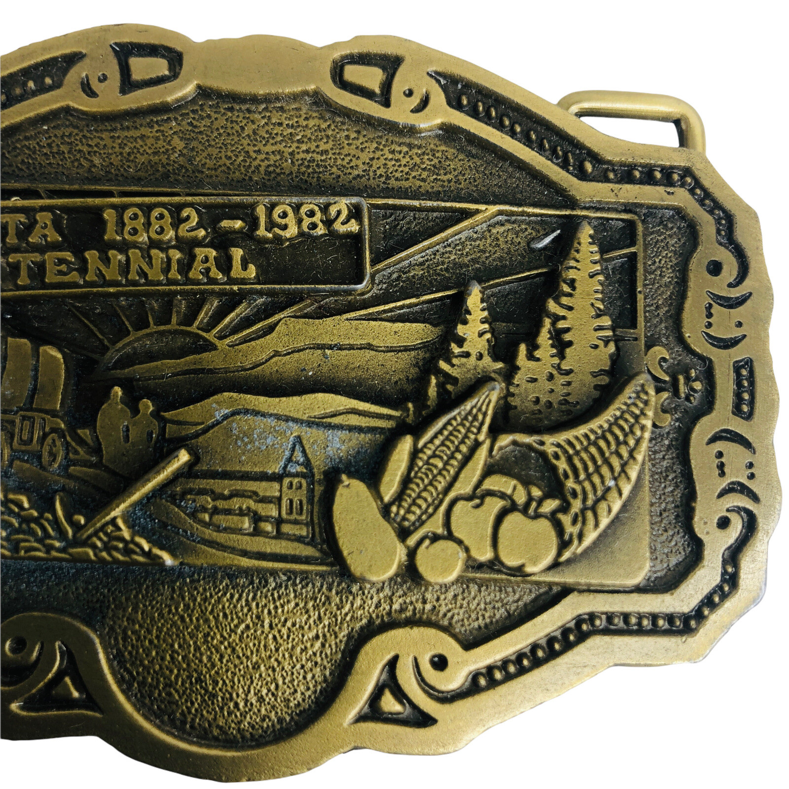 Hit Line Brass Belt Buckle Delta Centennial 1882 – 1982 Limited ED Covered Wagon