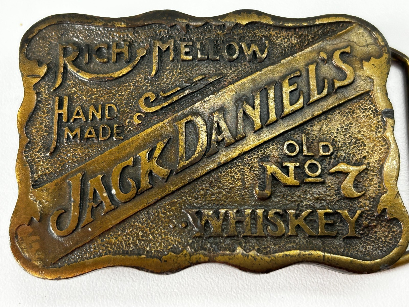 Vintage Jack Daniel’s Belt Buckle, Old No. 7 Rich Mellow, whiskey