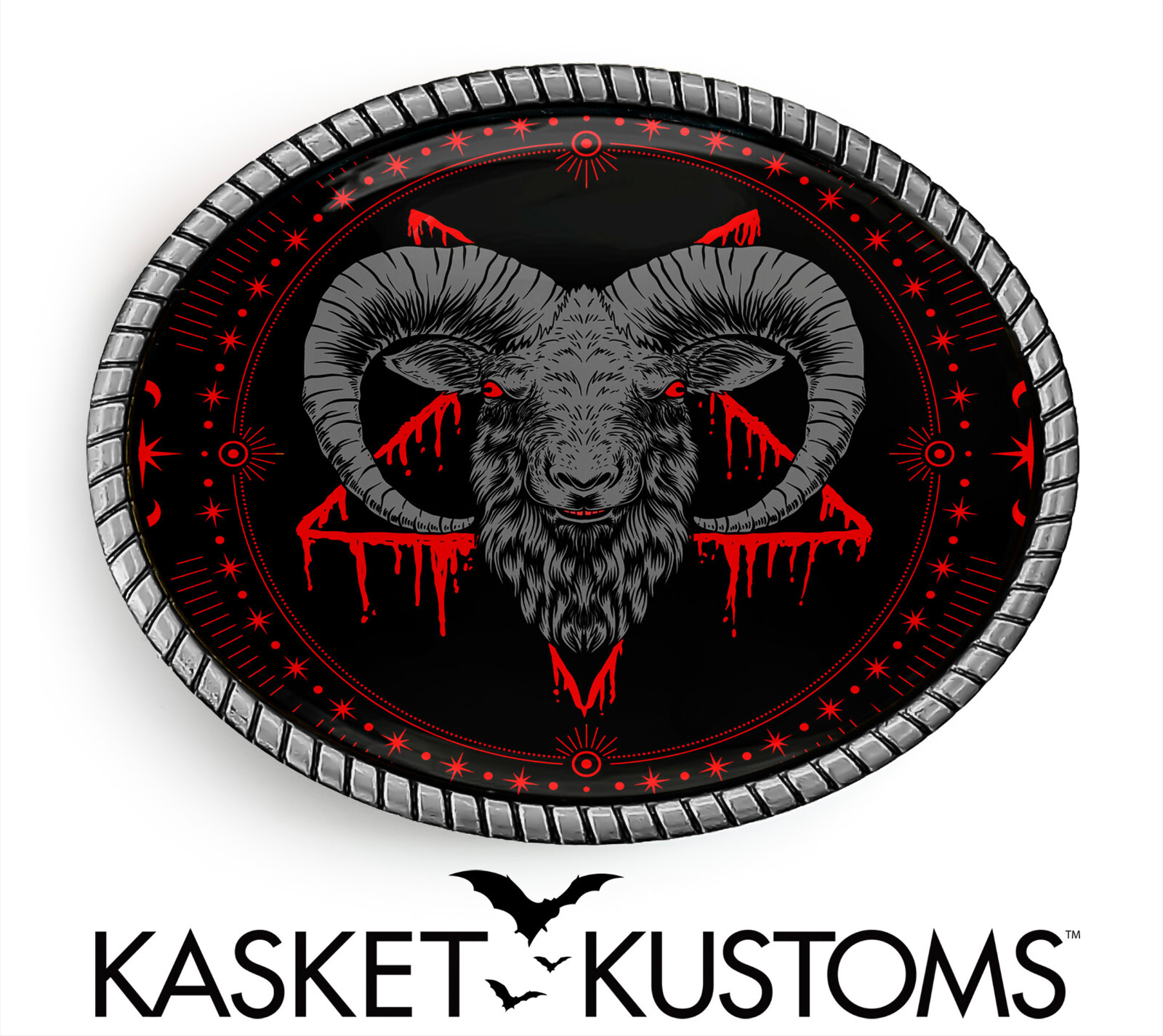 Baphomet Belt Buckle – Inverted Pentagram Witchcraft Artisan Buckle – 945