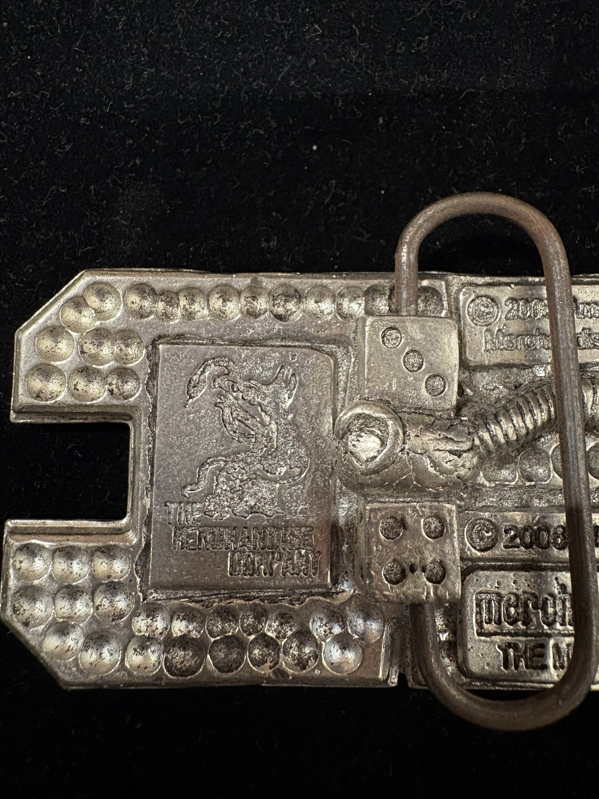 2006 vintage silver toned 2pac belt buckle featuring yellow rhinestones RARE