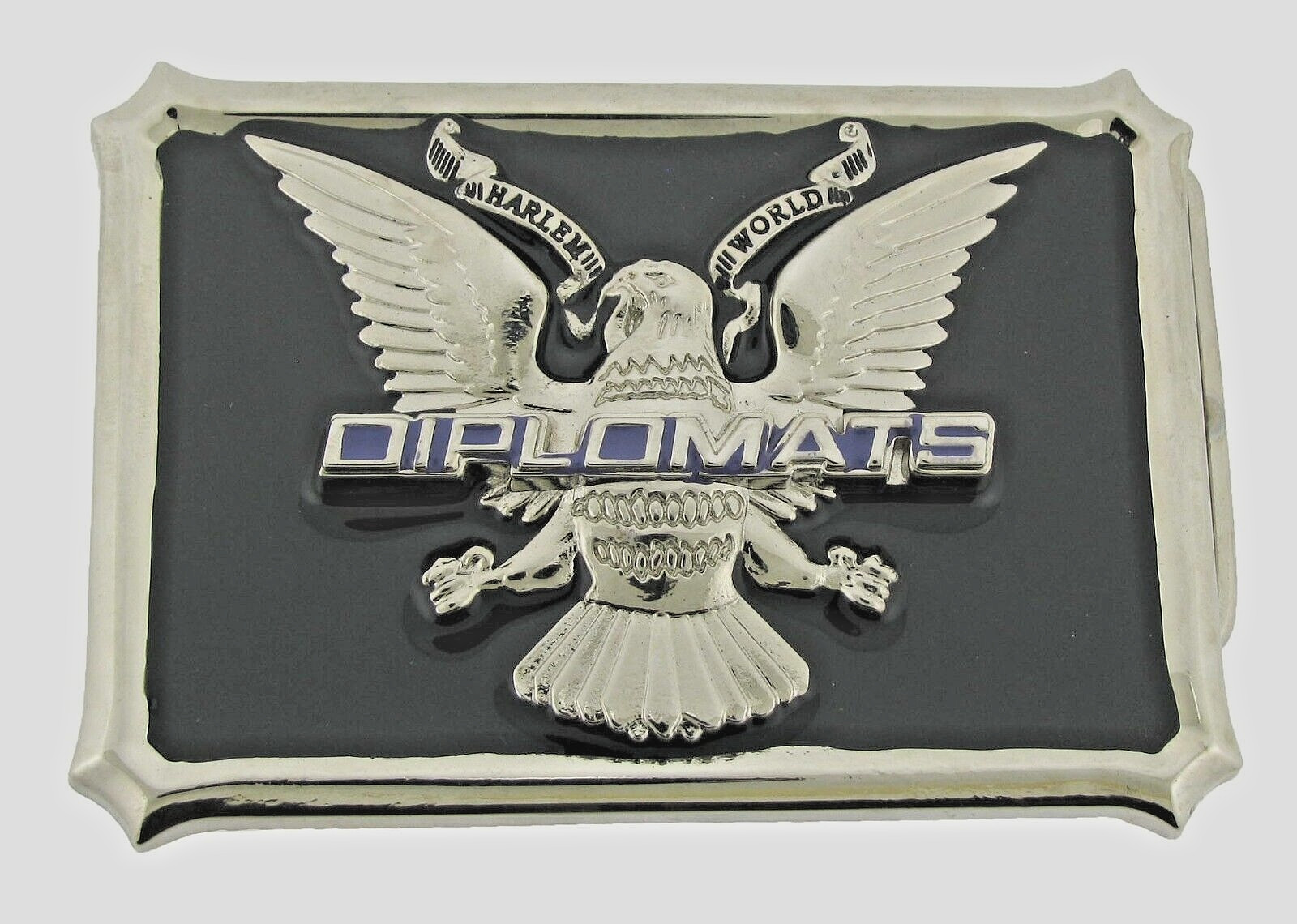 Diplomats Emissary Ambassador Consulate General Belt Buckle Silver Metal Western