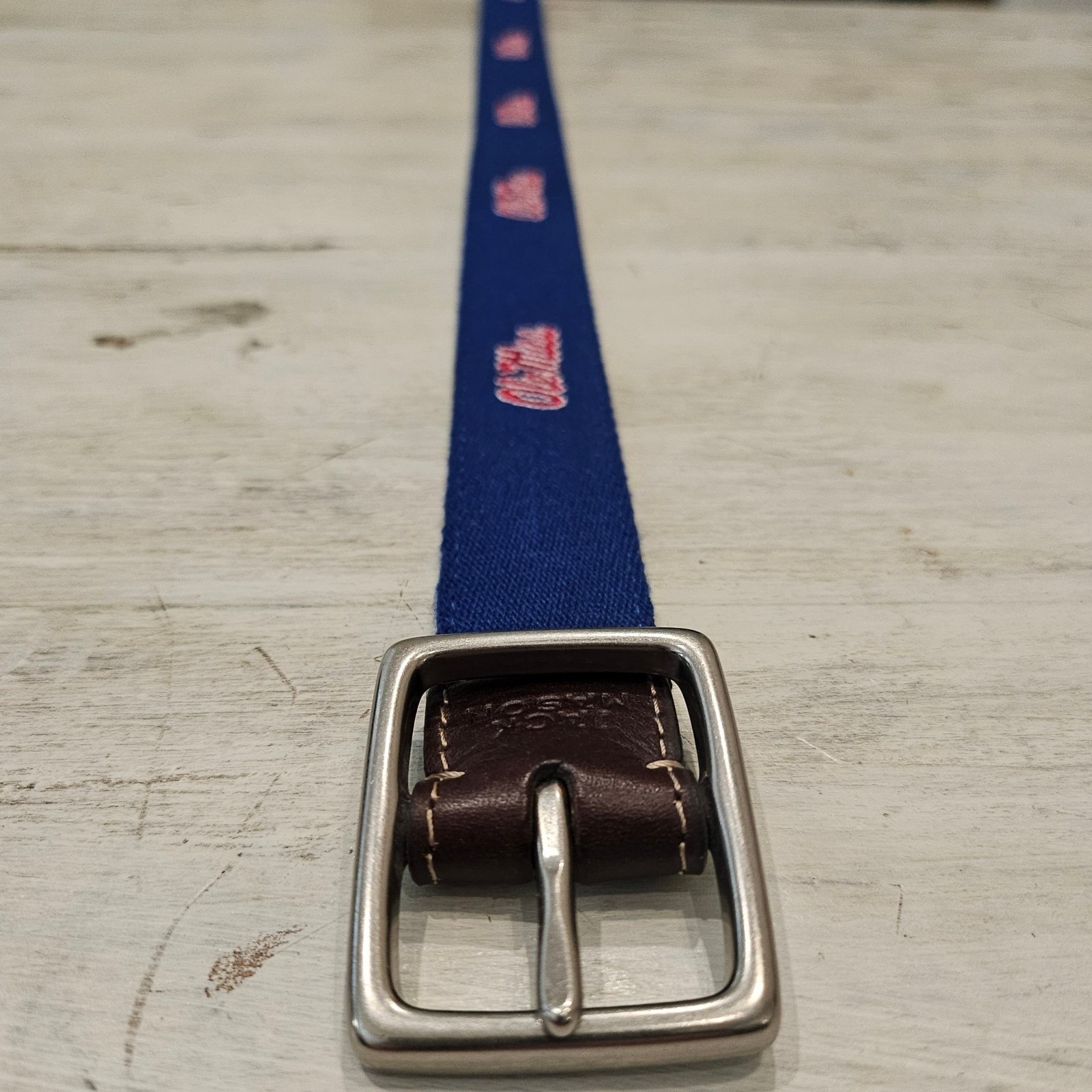 Jack Mason Old Miss Rebels Needlepoint Belt – Size 42×1.15&Prime;